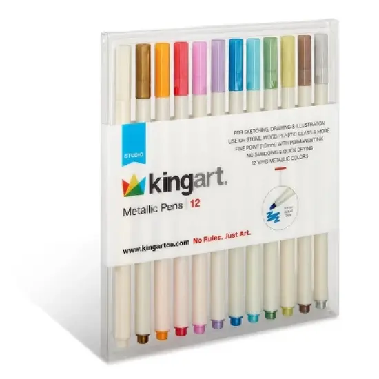 KINGART Metallic Pens 12 Colors image {1}