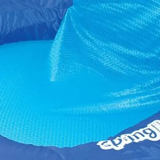 SwimWays Spring Float Recliner Pool Lounge Chair w/ Sun Canopy, Blue image {3}