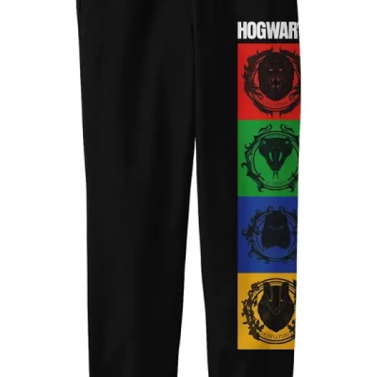Harry Potter Hogwarts House Mascots Boy's Black Jogger Pants image {1}