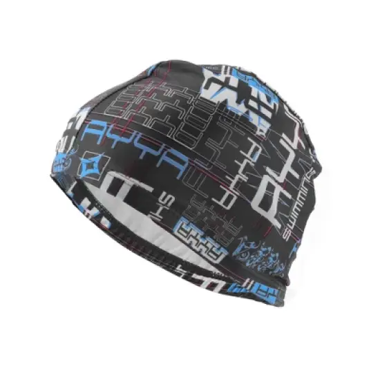 Unique Bargains Polyester Geometric Pattern Swim Cap 5.91"x8.27" Dark Blue White 1 Pc image {6}