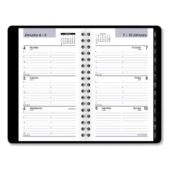 DayMinder Weekly Pocket Appointment Book with Telephone/Address Section, 6 x 3.5, Black Cover, 12-Month (Jan to Dec): 2026 image {1}