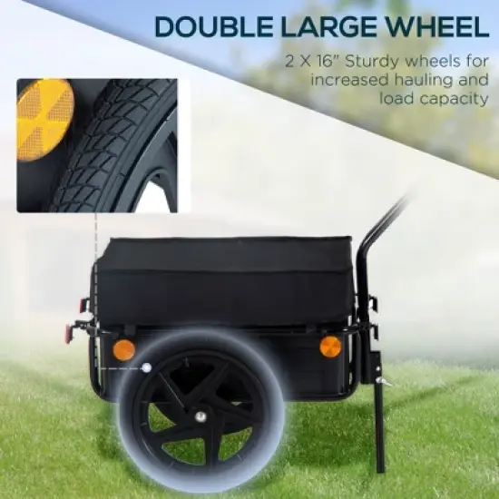 Anybear Bicycle Cargo Trailer Removable Box Waterproof 16in Wheels 180lbs Garden Cart image {4}