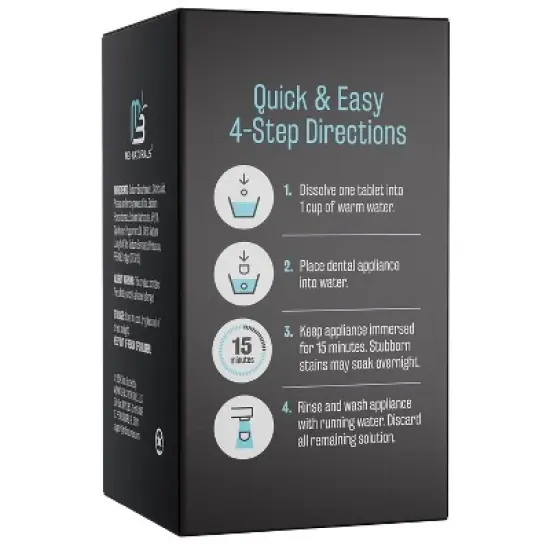 Mint Retainer Cleaner, M3, Extra Strength Cleaning Tablets for Retainers, Dentures, Night Guards, Kills 99% of Germs & Removes Stains image {2}