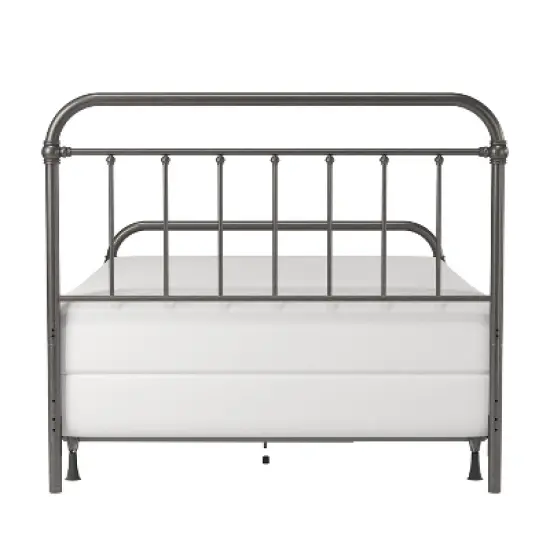 Queen Kirkland Metal Bed Aged Pewter - Hillsdale Furniture image {6}