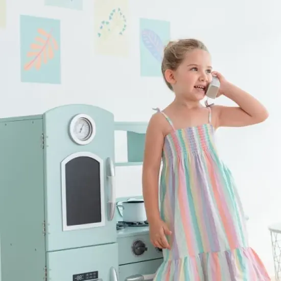 Mint Wooden Toy Kitchen with Fridge Freezer and Oven by Teamson Kids TD-11414M image {5}