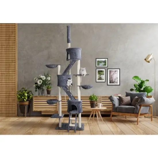 Go Pet Club 106" Cat Tree House with Sisal Covered Scratching Posts FC01 image {4}