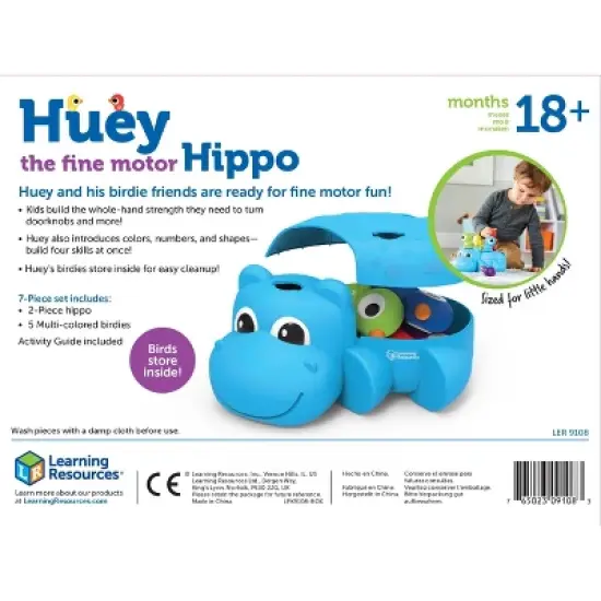 Learning Resources Huey The Fine Motor Hippo: Educational Baby & Toddler Learning Toy for Memory & Motor Skills image {7}