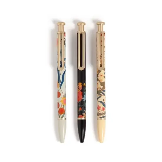 U Brands 3pk Ballpoint Pens Black Ink Monterey Botanical Studies image {9}