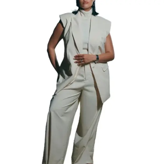 ELOQUII Women&rsquo;s Plus Size Longline Wide Leg Pant image {1}