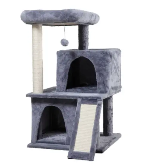 Multipet Double-layer cat Tree with cat house and ladder image {8}