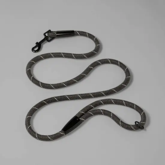 Reflective Rope Dog Leash - Gray - Boots & Barkley&trade; image {1}