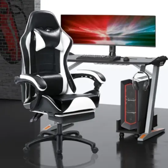 KTMBDW Gaming Chair, Computer Chair with Footrest and Lumbar Support,Height Adjustable Game Chair with 360&deg;-Swivel Seat and Headrest for Office,Gaming image {14}