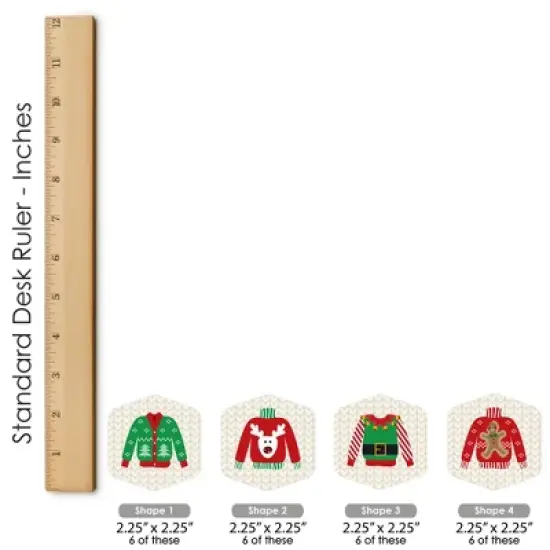 Big Dot of Happiness Ugly Sweater - Holiday and Christmas Party Scavenger Hunt - 1 Stand and 48 Game Pieces - Hide and Find Game image {7}