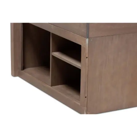 Twin 4 Drawer Levon Wood Storage Bed Antique Oak - Baxton Studio: MDF Frame, No Box Spring Needed image {5}