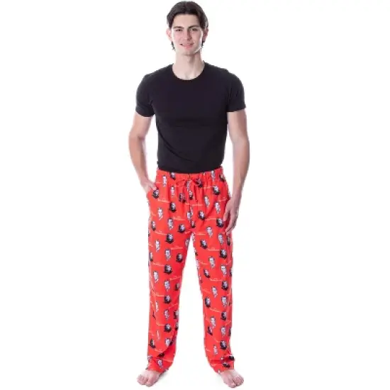Marvel Studios Men's Wandavision Vintage Vision And Wanda Sleep Pajama Pants Red image {2}