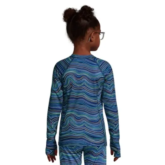Lands' End Girls Thermal Base Layer Long Underwear Thermaskin Crew Neck Shirt image {2}