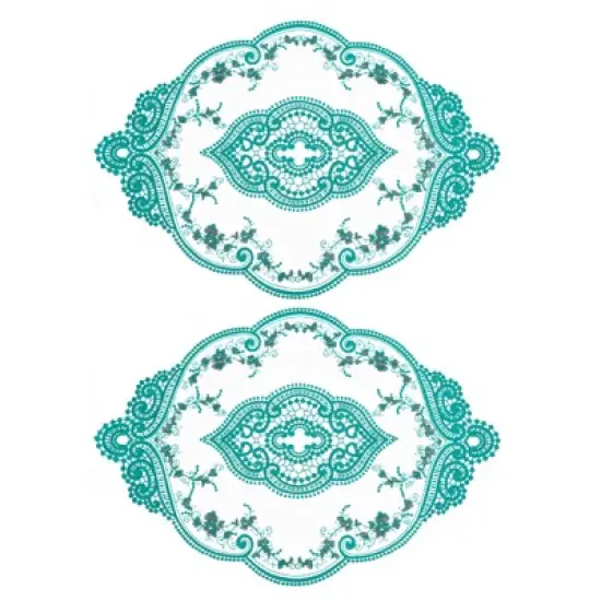 Unique Bargains Polyester Flexible Embroidery Vintage Pattern Washable Table Place Mats 2 Pcs image {16}