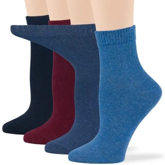 Women's Cotton Diabetic Quarter Solid Socks - 4 Pack - Shoe Size 5-9 Medium, 8-12 Large | 7BIGSTARS KINGDOM image {6}