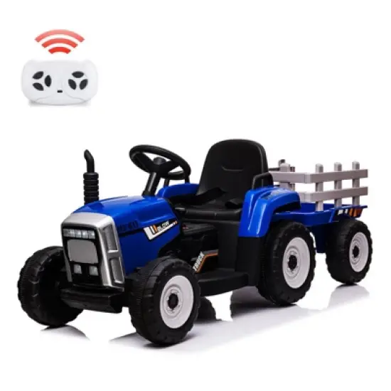 Acekool 12V Electric Tractor with Trailer & Remote, 7-LED Lights, MP3, 25W Motor, EVA Tires image {8}