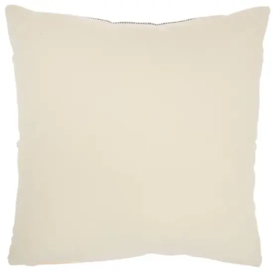 20"x20" Oversize Ribbed Square Throw Pillow with Pom-Poms Black/Ivory - Mina Victory image {4}