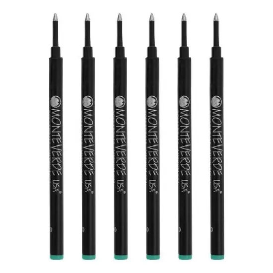 Monteverde Medium Rollerball Refill For Most Rollerball Pens 6/Pack Turquoise G233TQ image {1}
