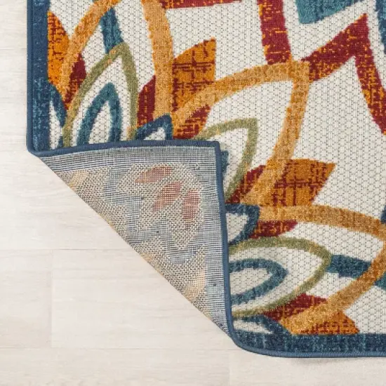 Flora Abstract Bold Mandala High-Low Indoor/Outdoor Area Rug - JONATHAN Y image {6}