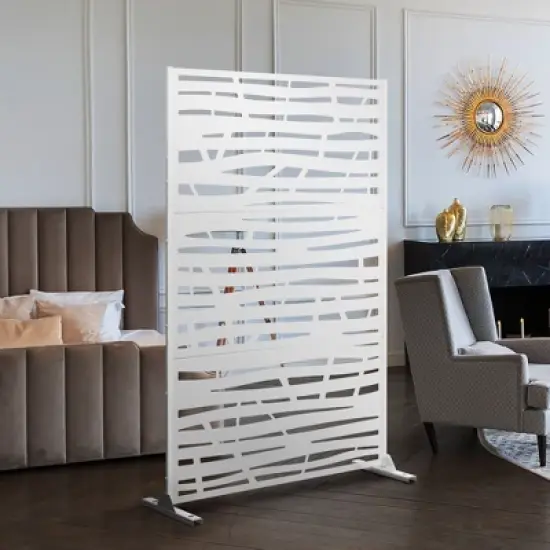 PexFix 72 in. x 47 in. Outdoor Privacy Screen Garden Fence in Jungle Pattern in White image {4}