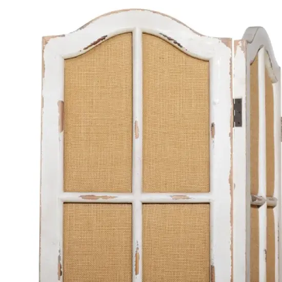 Farmhouse Wood Room Divider Screen Beige - Olivia & May image {2}