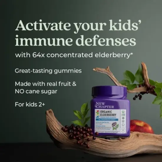 New Chapter Kids' for Immune Support Organic  Elderberry Vegan Gummies - 30ct image {3}