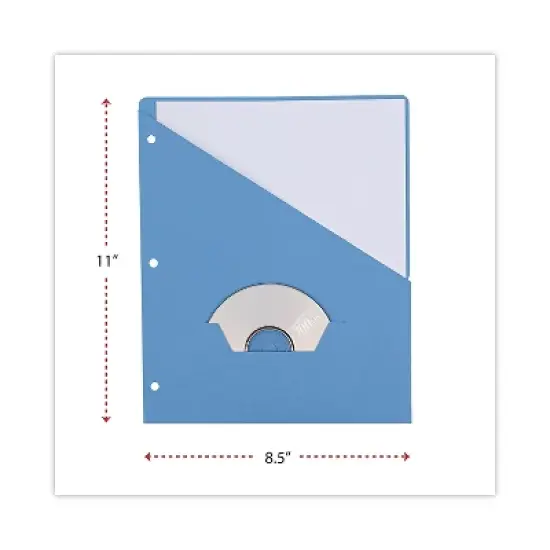 Universal Slash-Cut Pockets for Three-Ring Binders Jacket Letter 11 Pt. Blue 10/Pack 61681 image {2}