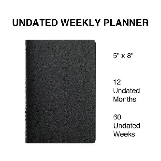 2024 Staples 5" x 8" Weekly Planner Black (ST60460-24) image {1}