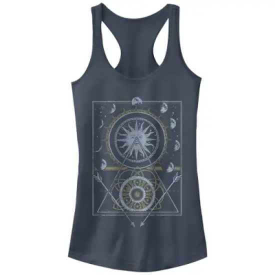 Junior's Peaceful Warrior Moon Phases Racerback Tank Top image {2}