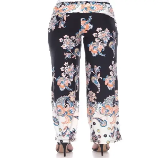 Women's Floral Paisley Printed Palazzo Pants - White Mark image {2}