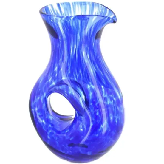 Blue Rose Polish Pottery Cobalt Confetti Tuscany Pierced Pitcher image {2}