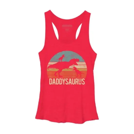 Women's Design By Humans Retro Daddy Dinosaur Daddysaurus Roar By nathanhoang Racerback Tank Top image {8}