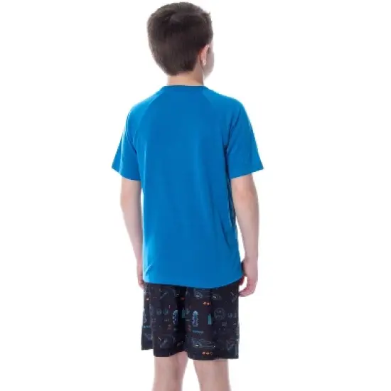 DC Comics Boys' Batman Spec Readout Short Sleeve Shirt and Shorts Pajama Set Bat Specs image {4}