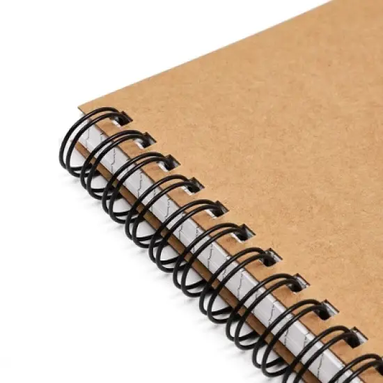 Paper Junkie 4-Pack Grid Spiral Bound Graph Paper Notebooks with Kraft Cover, Portable A7 Size for Traveler & Students, 5x7 image {4}