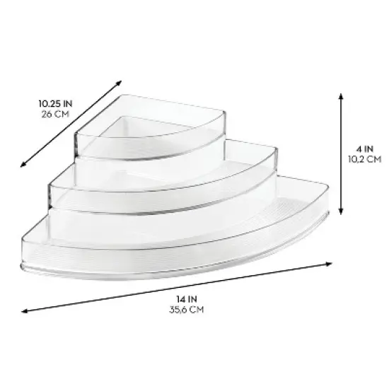 iDesign Corner Spice Rack Organizer for Cabinets - Clear image {1}