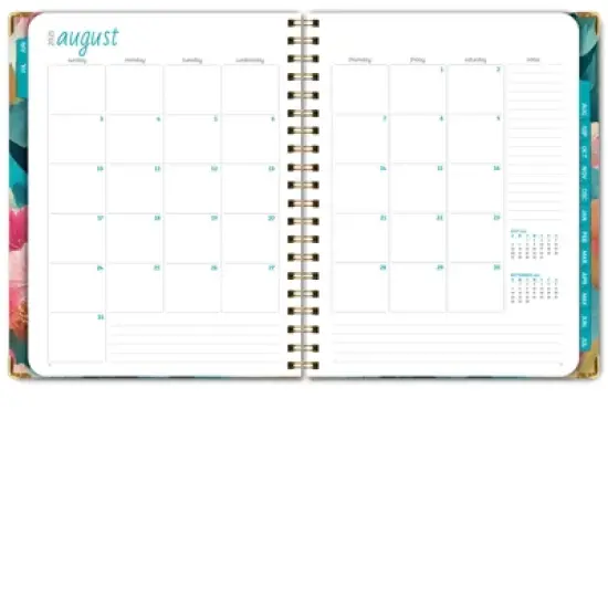 Global Printed Products Hardcover AY 2025-2026 Fashion Planner - 8.5"x11" (Teal Floral) image {2}