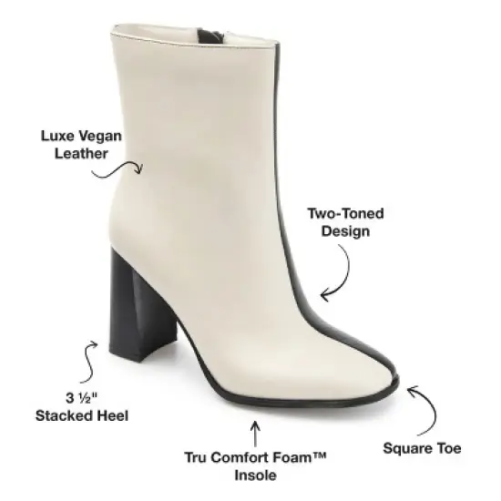 Journee Collection Womens January Tru Comfort Foam Inside Zip Stacked Heel Booties image {7}