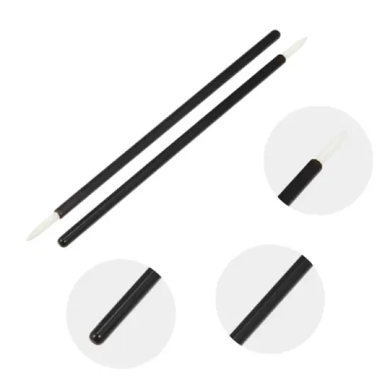 Unique Bargains Short Nylon Eyeliner Eye Makeup Brushes Applicators Black White 50PCS image {2}