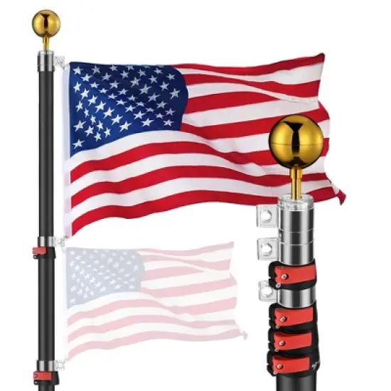 Yescom 25 Ft Aluminum Telescopic Flagpole Kit image {9}