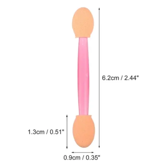 Unique Bargains Dual Sides Sponge Short  Brushes EyeShadow Applicators Pink 50PCS image {3}