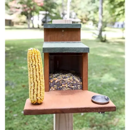 Uncle Dunkels Ultimate Squirrel Munch Box Feeder; Rustic Handmade Squirrel Food Box image {3}