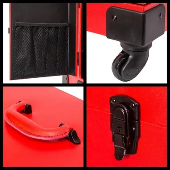 SHANY Large Travel Makeup Case with Mirror - RED image {2}