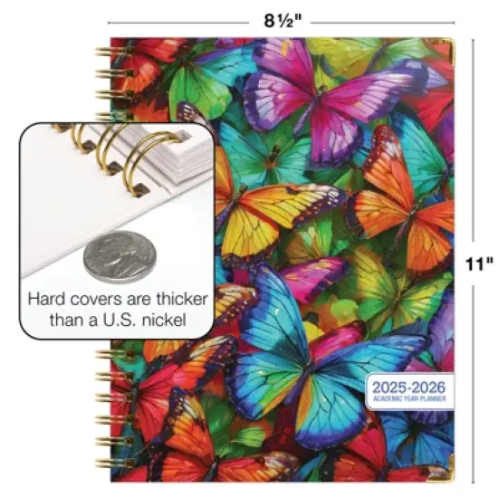 Global Printed Products Hardcover AY 2025-2026 Fashion Planner - 8.5"x11" (Colorful Butterflies) image {5}