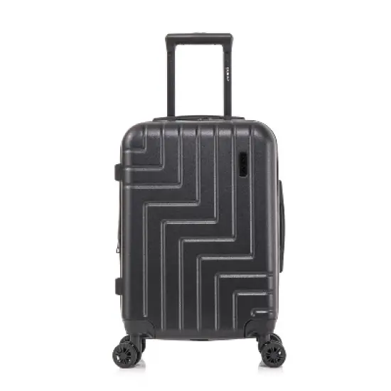 DUKAP Zahav Lightweight Hardside Carry On Spinner Suitcase - Black image {1}