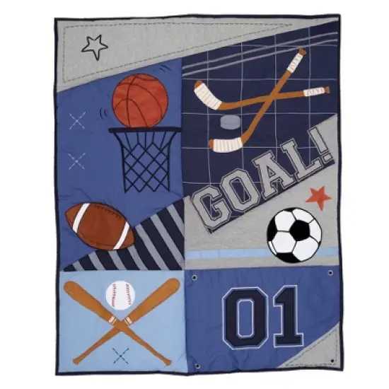 Lambs & Ivy Baby Sports 3-Piece Football/Basketball Baby Crib Bedding Set image {8}