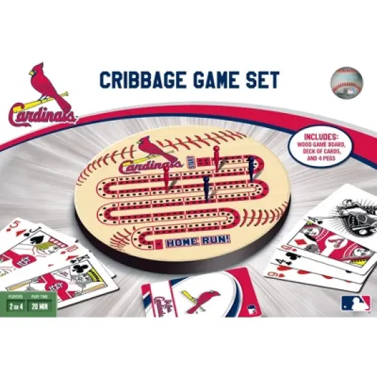 MasterPieces Officially Licensed  MLB St. Louis Cardinals Wooden Cribbage Game for Adults image {1}