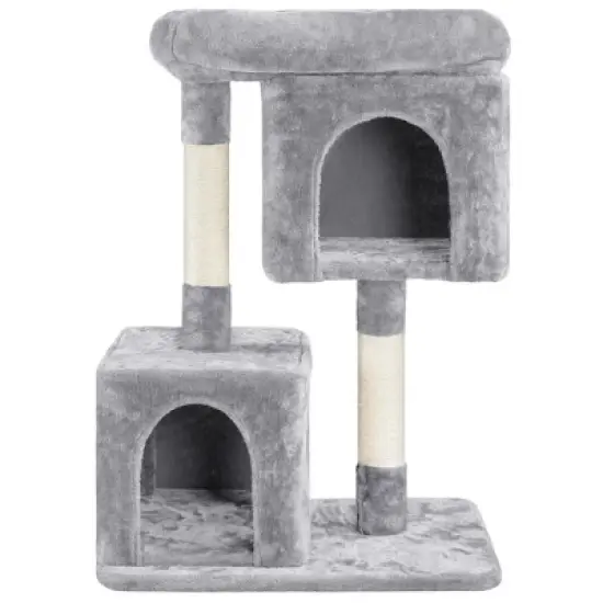 Yaheetech 33.5" Cat Condo with Plush Perch for Small Cats image {9}